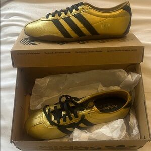 Adidas Gold and Black Classic Sneakers